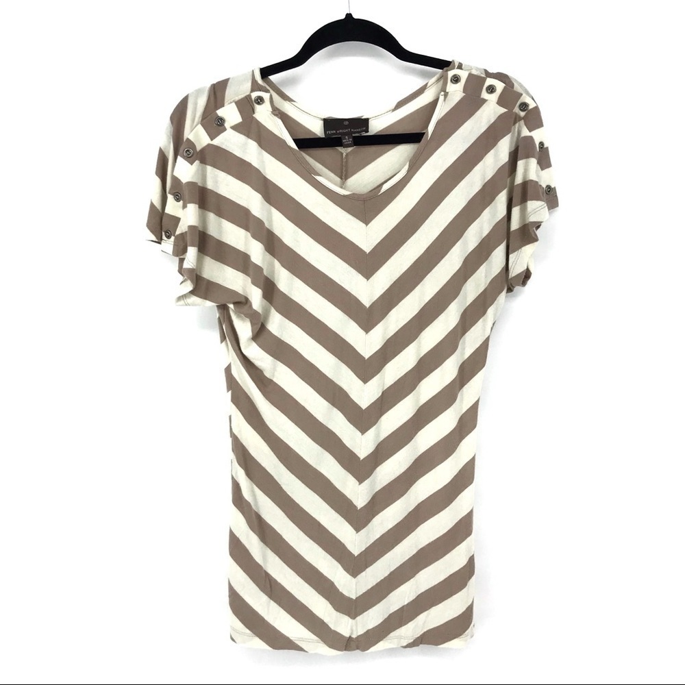 Fenn Wright Manson Stripped‎ Top with Button Shou… - image 3